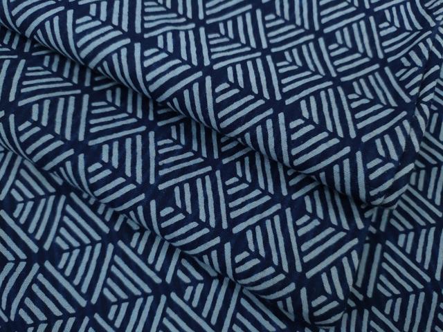 平和屋着物∴夏物　浴衣　両面染　菱文　手縫い　綿　逸品　CABJ2749ze
