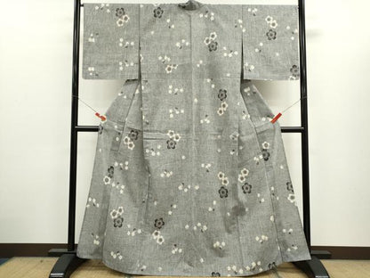 平和屋着物∴夏物　浴衣　注染　舞梅文　綿　逸品　CABJ2751ze