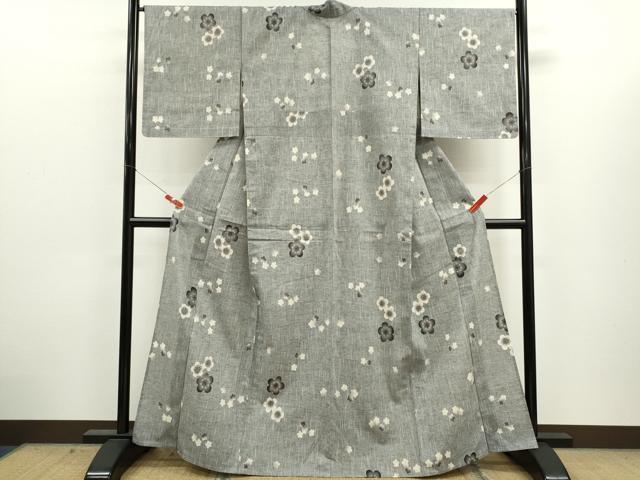 平和屋着物∴夏物　浴衣　注染　舞梅文　綿　逸品　CABJ2751ze