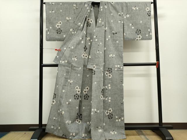 平和屋着物∴夏物　浴衣　注染　舞梅文　綿　逸品　CABJ2751ze