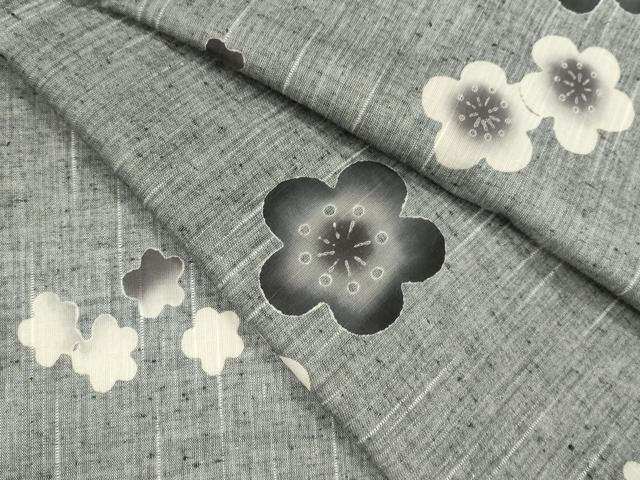 平和屋着物∴夏物　浴衣　注染　舞梅文　綿　逸品　CABJ2751ze