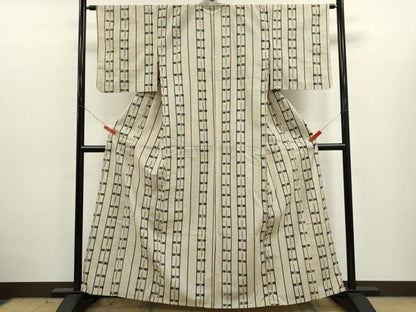 平和屋着物∴夏物　浴衣　注染　トンボ　間道　手縫い　綿　逸品　CABJ2753ze