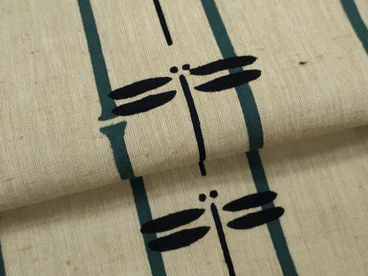 平和屋着物∴夏物　浴衣　注染　トンボ　間道　手縫い　綿　逸品　CABJ2753ze