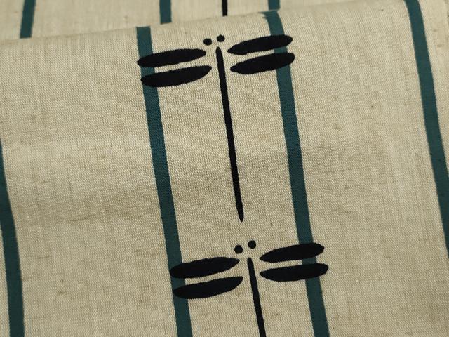 平和屋着物∴夏物　浴衣　注染　トンボ　間道　手縫い　綿　逸品　CABJ2753ze