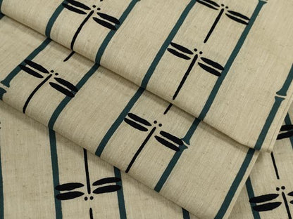 平和屋着物∴夏物　浴衣　注染　トンボ　間道　手縫い　綿　逸品　CABJ2753ze