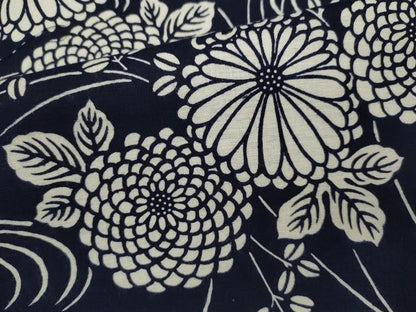 平和屋着物∴夏物　浴衣　注染　流水菊文　綿　逸品　CABJ2754ze
