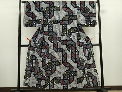 平和屋着物∴夏物　浴衣　有松鳴海絞り　抽象文　綿　逸品　CABJ2760ze