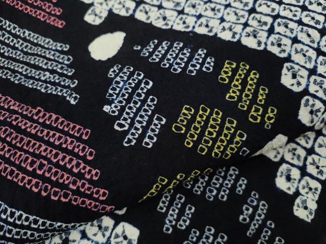 平和屋着物∴夏物　浴衣　有松鳴海絞り　抽象文　綿　逸品　CABJ2760ze