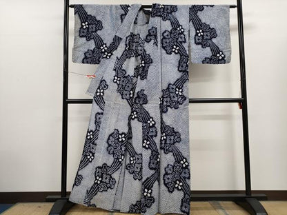 平和屋着物∴夏物　浴衣　有松鳴海絞り　舞花文　綿　逸品　CABJ2762ze