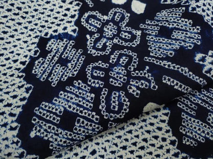 平和屋着物∴夏物　浴衣　有松鳴海絞り　舞花文　綿　逸品　CABJ2762ze