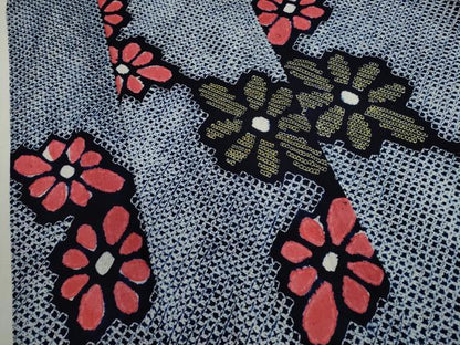 平和屋着物∴夏物　浴衣　有松鳴海絞り　枝花文　綿　逸品　CABJ2763ze