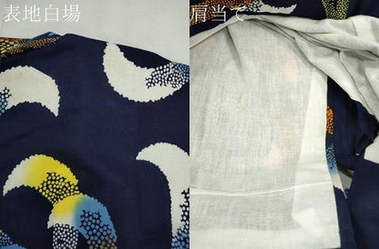 平和屋着物∴夏物　浴衣　注染　舞花文　手縫い　綿　逸品　CABJ2772ze