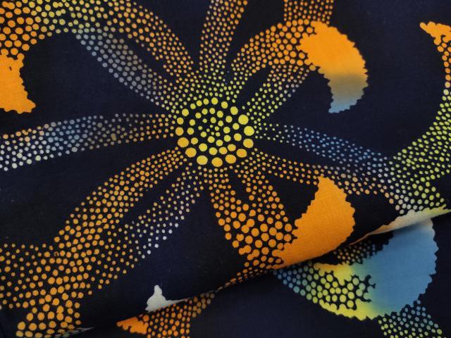 平和屋着物∴夏物　浴衣　注染　舞花文　手縫い　綿　逸品　CABJ2772ze