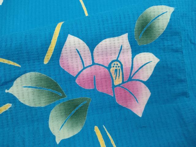 平和屋着物∴夏物　浴衣　注染　草花文　綿　逸品　CABJ2773ze