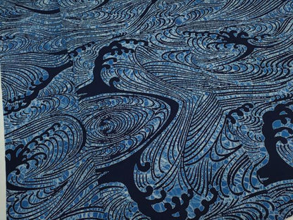 平和屋着物∴夏物　浴衣　注染　立波文　手縫い　綿　逸品　CABJ2779ze