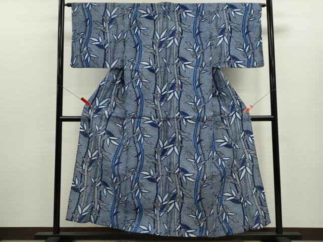 平和屋着物∴夏物　浴衣　リップル生地　笹竹文　綿　逸品　CABJ2783ze
