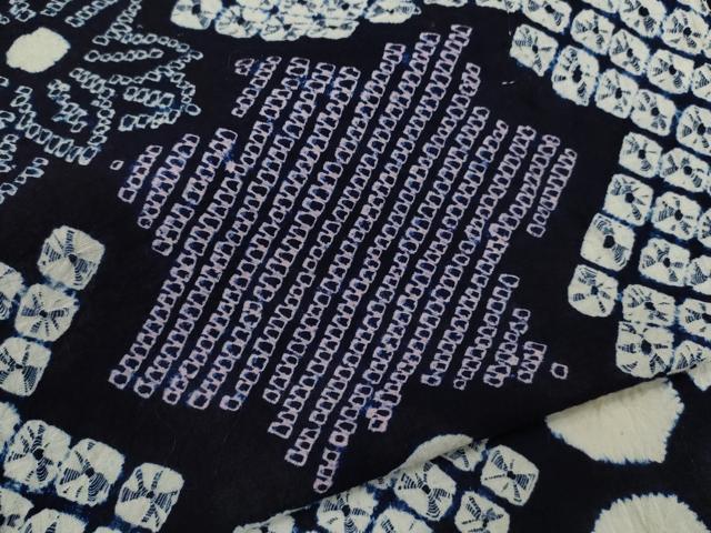 平和屋着物∴夏物　浴衣　有松鳴海絞り　舞花文　綿　逸品　CABJ2792ze