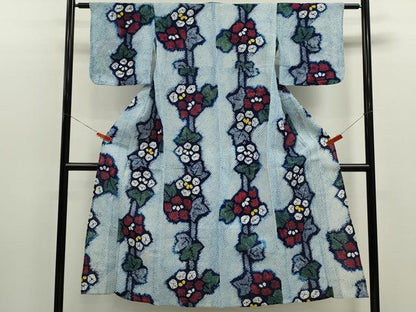 平和屋着物∴夏物　浴衣　有松鳴海絞り　枝花文　綿　逸品　CABJ2794ze