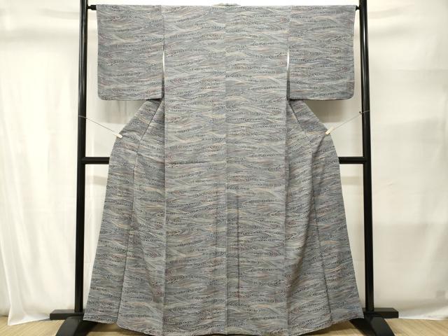 平和屋着物■上質な小紋　流水文　正絹　逸品　CABJ2801ev