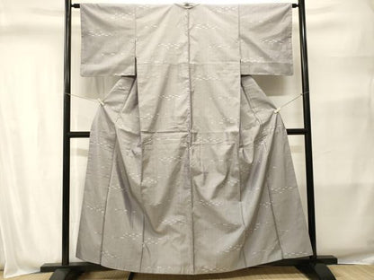 平和屋着物■上質な紬　横段文　正絹　逸品　CABJ2803ev