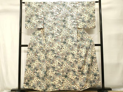 平和屋着物■上質な小紋　風景文　正絹　逸品　CABJ2805ev