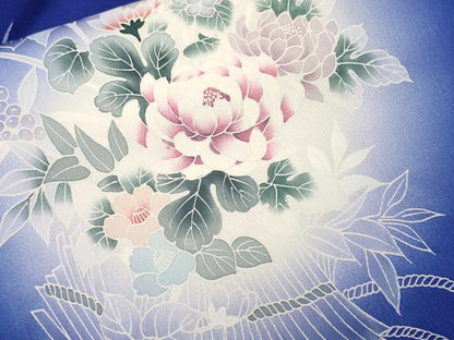 平和屋着物■訪問着　草花文　暈し染め　正絹　逸品　CABJ2806ev