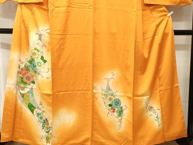 平和屋着物■訪問着　刺繍　花唐草文　暈し染め　金彩　正絹　逸品　CABJ2812ev