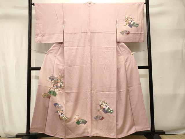 平和屋着物■訪問着　地紙重ね御所車花文　暈し染め　金彩　さが美扱い　正絹　逸品　CABJ2813ev