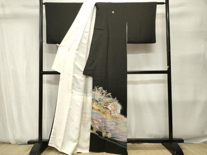 平和屋着物■豪華黒留袖　萬寿染　御所解文　暈し染め　正絹　逸品　CABJ2819ev