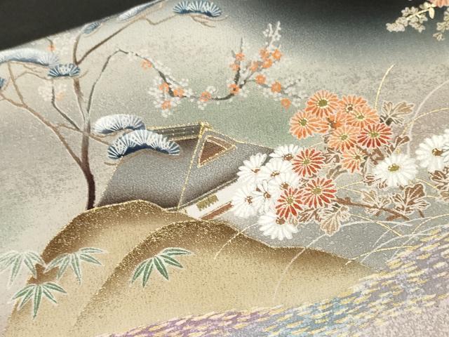 平和屋着物■豪華黒留袖　萬寿染　御所解文　暈し染め　正絹　逸品　CABJ2819ev