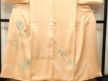 平和屋着物■訪問着　刺繍　毬吉祥花文　正絹　逸品　CABJ2822ev
