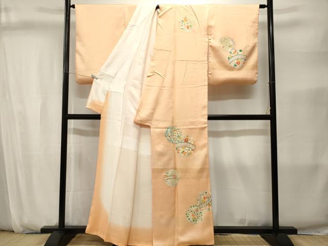 平和屋着物■訪問着　刺繍　毬吉祥花文　正絹　逸品　CABJ2822ev