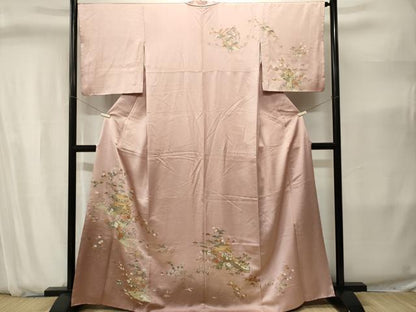 平和屋着物■訪問着　松竹梅風景花鳥文　暈し染め　金彩　正絹　逸品　CABJ2825ev