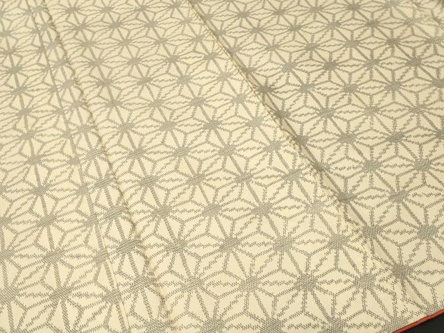 平和屋着物■上質な紬　麻の葉文　正絹　逸品　CABJ2851ev