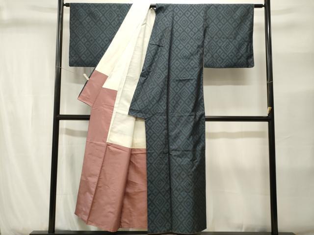 平和屋着物■本場大島紬　菱文　正絹　逸品　CABJ2852ev