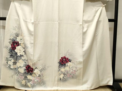 平和屋着物■訪問着　草花文　暈し染め　正絹　逸品　CABJ2854ev