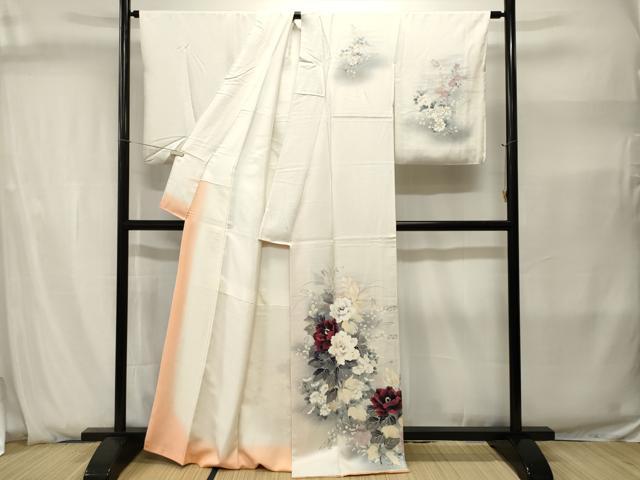 平和屋着物■訪問着　草花文　暈し染め　正絹　逸品　CABJ2854ev