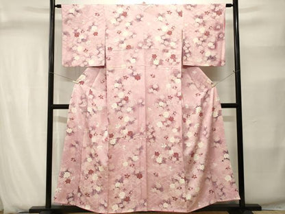 平和屋着物■上質な小紋　檜垣草花文　暈し染め　正絹　逸品　CABJ2857ev