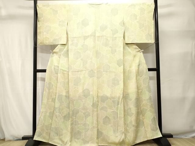 平和屋着物■上質な小紋　ふくれ織　亀甲重ね文　正絹　逸品　CABJ2858ev