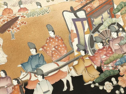 平和屋着物■豪華黒留袖　作家物　寿光織　御所車人物風景文　暈し染め　金糸　正絹　逸品　CABJ2863ev