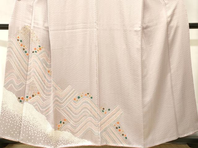 平和屋着物■訪問着　刺繍　絞り　抽象文　金彩　正絹　逸品　CABJ2864ev