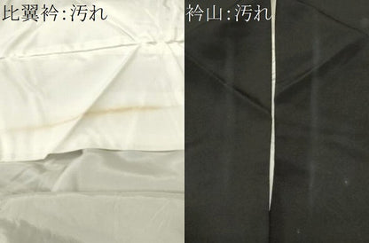 平和屋着物■豪華黒留袖　刺繍　孔雀枝花文　暈し染め　金彩　正絹　逸品　CABJ2865ev