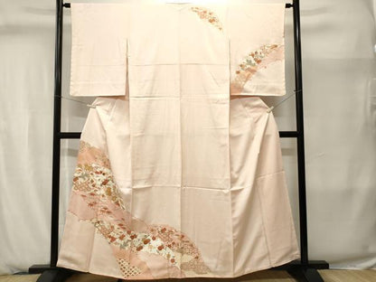 平和屋着物■訪問着　刺繍　雪輪吉祥道長花文　金彩　正絹　逸品　CABJ2867ev