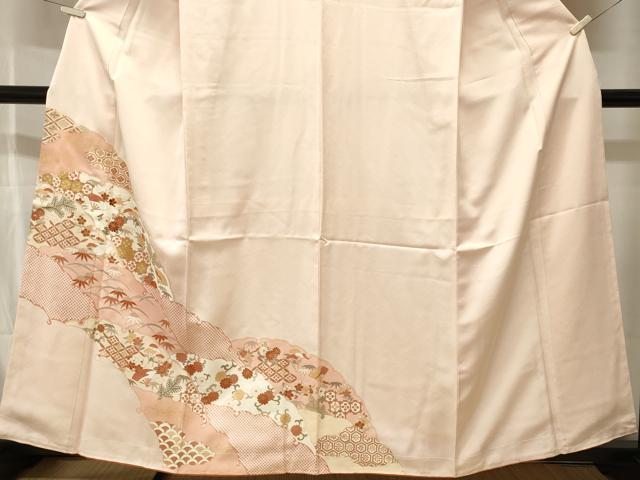 平和屋着物■訪問着　刺繍　雪輪吉祥道長花文　金彩　正絹　逸品　CABJ2867ev