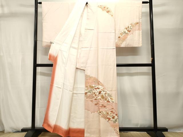 平和屋着物■訪問着　刺繍　雪輪吉祥道長花文　金彩　正絹　逸品　CABJ2867ev