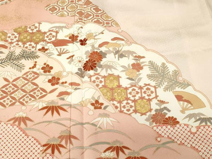 平和屋着物■訪問着　刺繍　雪輪吉祥道長花文　金彩　正絹　逸品　CABJ2867ev