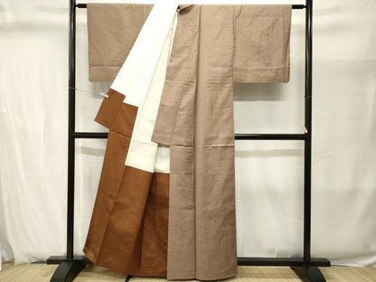 平和屋着物■上質な紬　幾何学文　正絹　逸品　CABJ2870ev