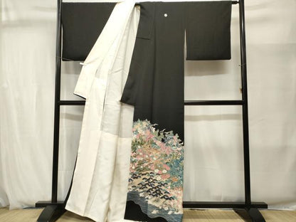 平和屋着物■豪華黒留袖　作家物　飛鶴　舟　御所解文　暈し染め　正絹　逸品　CABJ2871ev