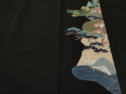平和屋着物■豪華黒留袖　作家物　飛鶴　舟　御所解文　暈し染め　正絹　逸品　CABJ2871ev
