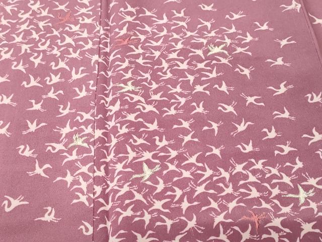 平和屋着物■訪問着　刺繍　飛鶴文　正絹　逸品　CABJ2872ev